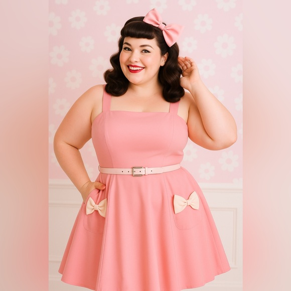 Torrid Retro Chic Fit & Flare Dress in Flamingo Plume Pink, Large, NWT! - Picture 2 of 16